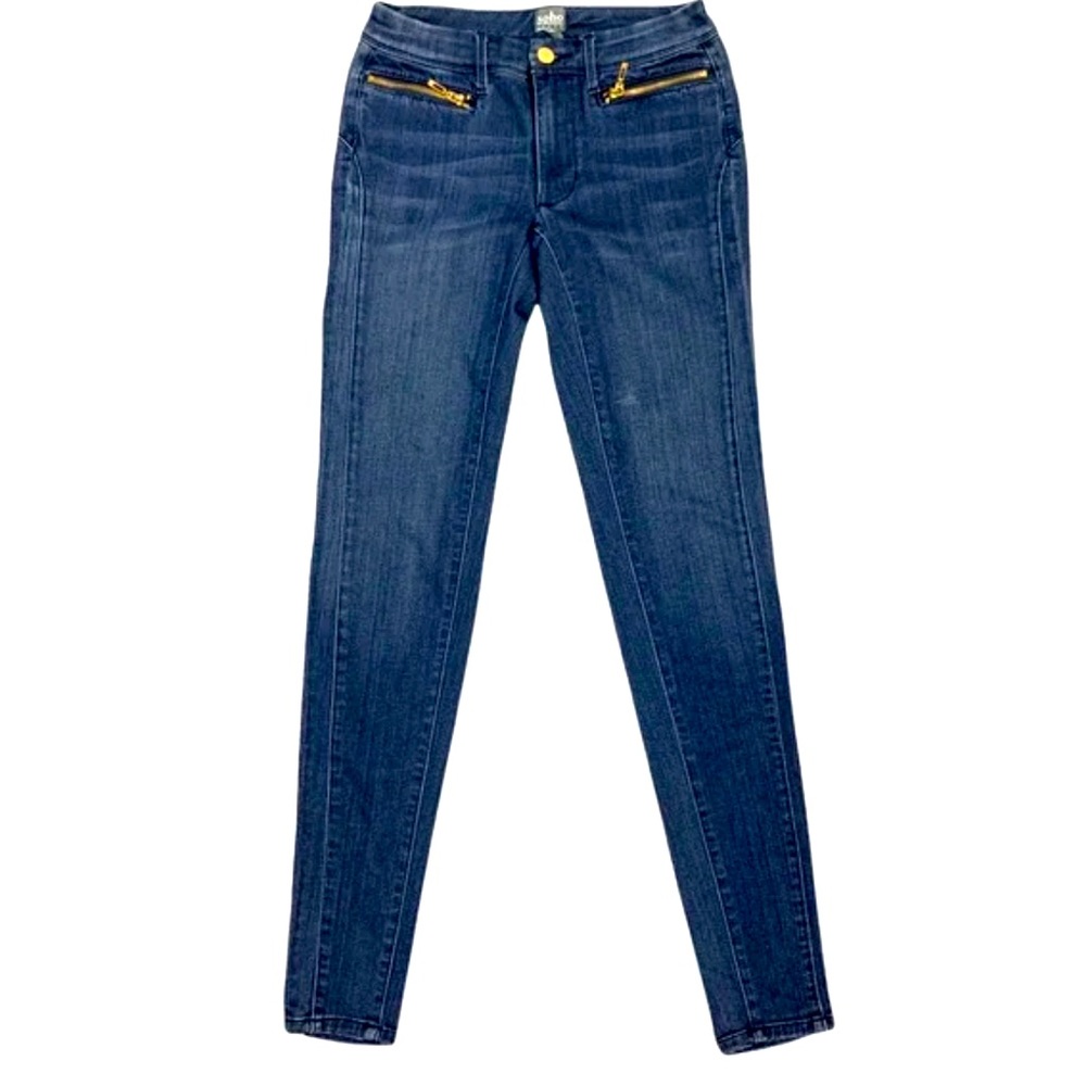Soho New York & Company Jeans Size 14 Skinny Stretch Mid Rise Front Zip Pocket